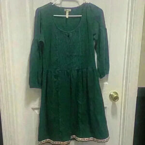 Matilda Jane Womens Dress Nadine Fancy Charlie Emerald Green Floral Trim  Size S